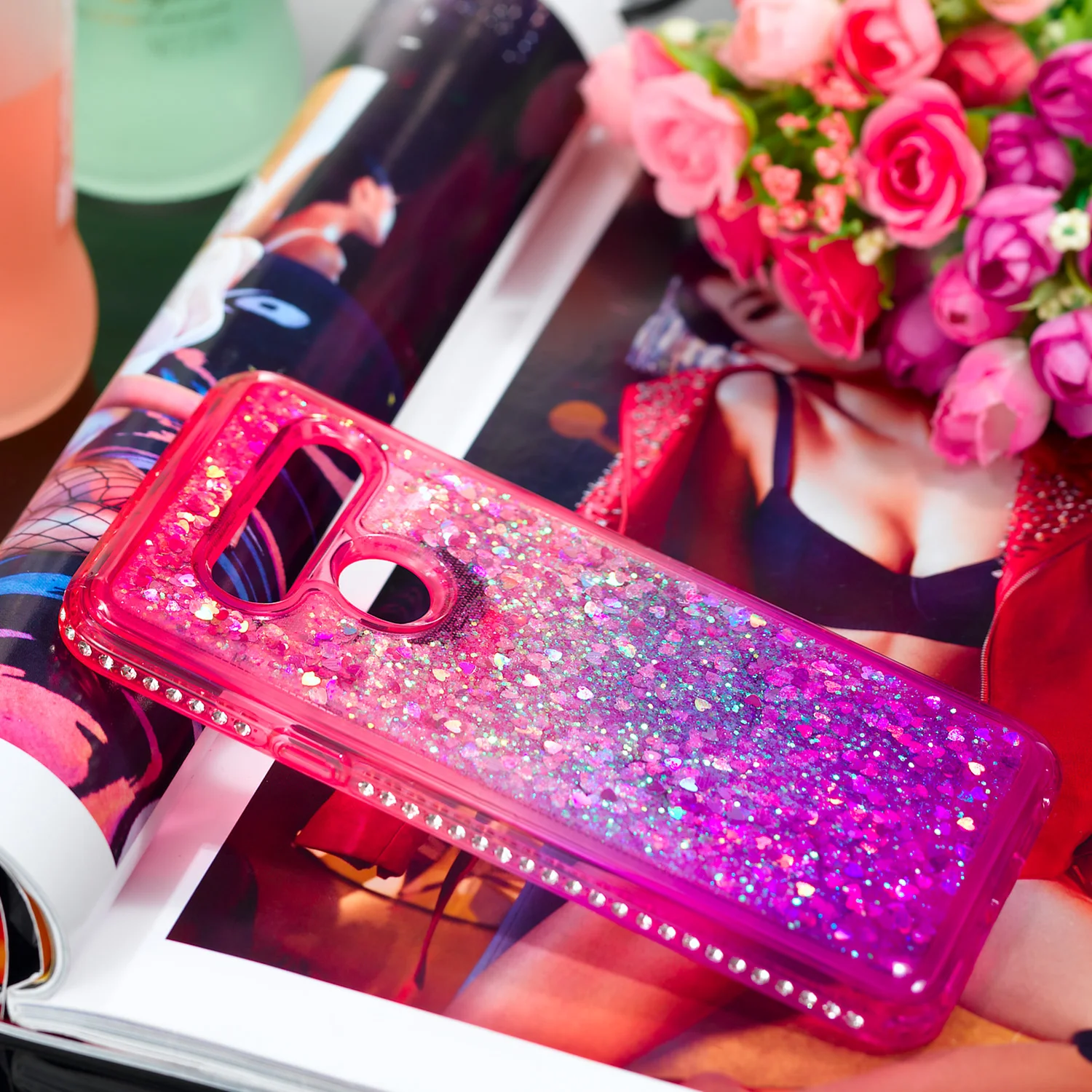 Для LG X Power3 V40 ThinQ Aristo 2 Plus Q Stylus 4 G7 ThinQ TPU Gradient Quicksand Series TPU Бампер Защитный блестящий чехол для девочек