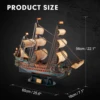 CubicFun 3D Puzzle The San Felipe Ship Model Kits 25.6" Sailboat 248 Pcs Stress Relief Home Decoration Gift for Adults Kids 6