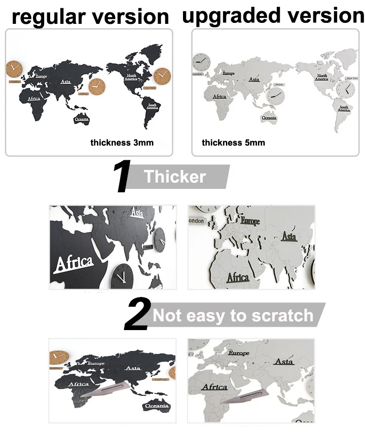 Карта мира деревянные настенные часы Современный дизайн 3D наклейки большие DIY настенные часы для гостиной настенные домашние декоративные часы 138x63 см