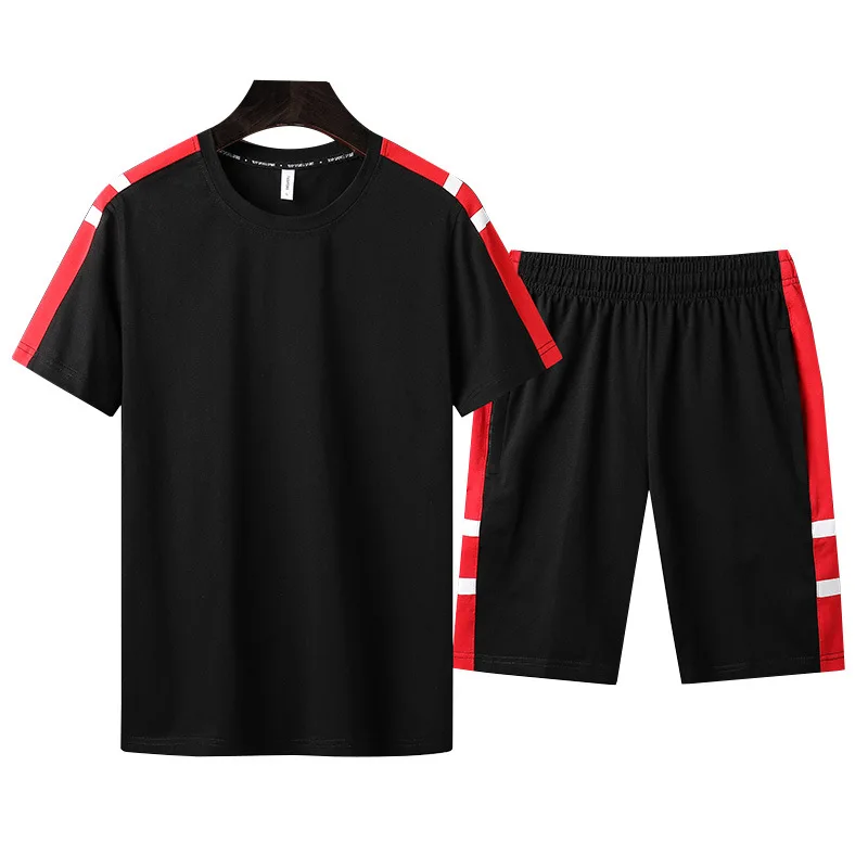 

Men's Short Sleeve T-Shirt+Shorts Sports Set Korean Cotton Running Set jogging suit sport clothing sport suit GYM running set