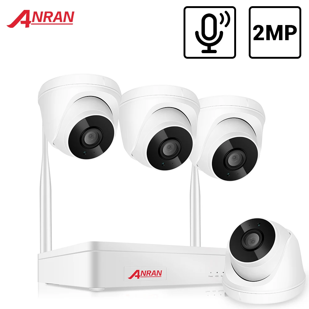 ANRAN H.265 1080P Беспроводная CCTV система 2MP внутренняя аудио ip камера NVR рекордер Видео