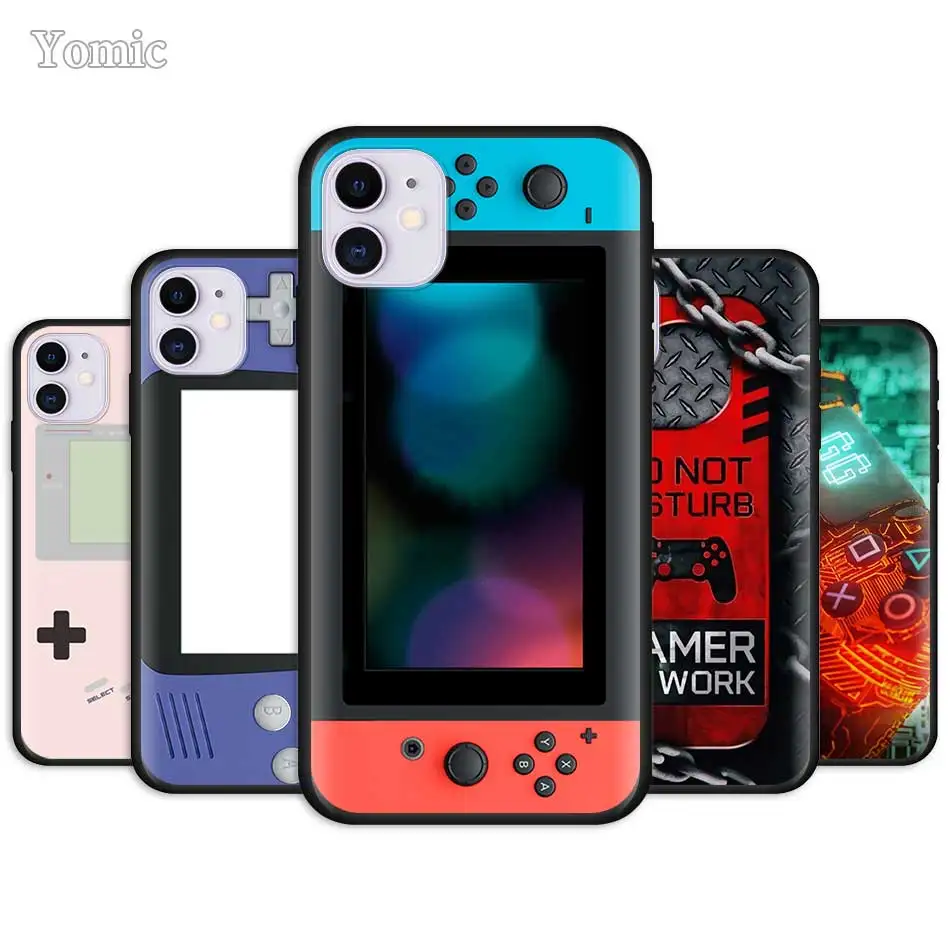 Черный чехол для Apple iPhone 11 Pro 7 XR 6 X XS MAX 8 6S Plus 5 5S SE 2020 мягкие чехлы игровая консоль