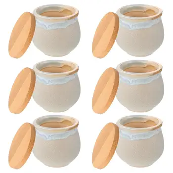 

1 Set 6pcs Adorable Flower Pots Ceramic Succulents Pots Home Decors Flower Pots Useful Delicate Home Flower Box with Trays