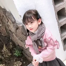 Милые детские вязаные зимние кашемировые теплые шарфы, осенне-зимний клетчатый хлопковый шарф для маленьких мальчиков и девочек, теплый вязаный шарф# SS