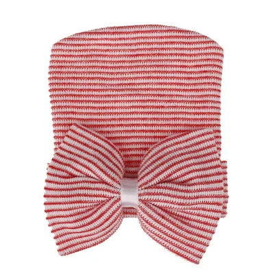 1 шт., шапка с большим бантом для маленьких детей, вязаная шапка, повязка на голову, мягкая удобная тюрбан, Детские аксессуары для волос, Прямая поставка - Color: as picture