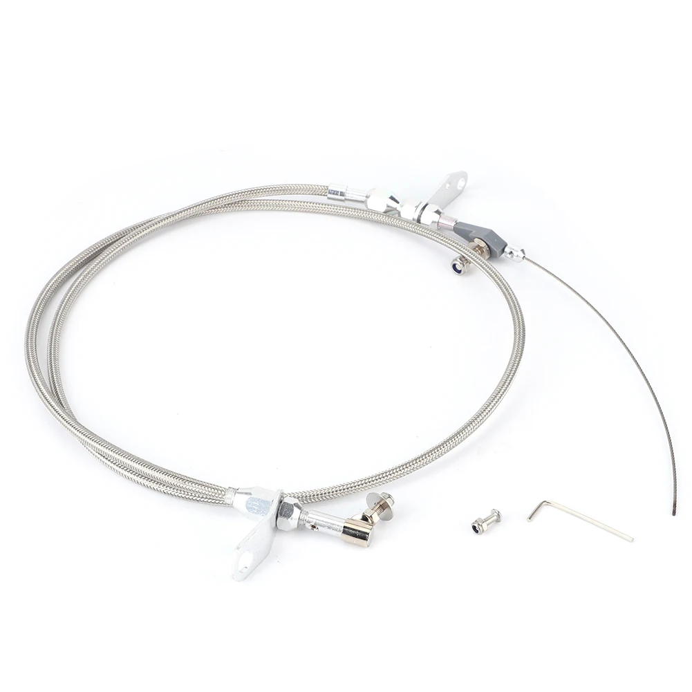 Car Auto Transmission Kickdown Cable Kit Stainless Braided Kick Down