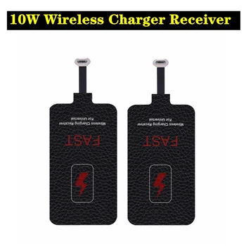 

LEORY Qi Wireless Charger Receiver Pad Type-C 10W Wireless Fast Charger for Mi10 S20 Note20 IP12 Pro 11 Pro Max
