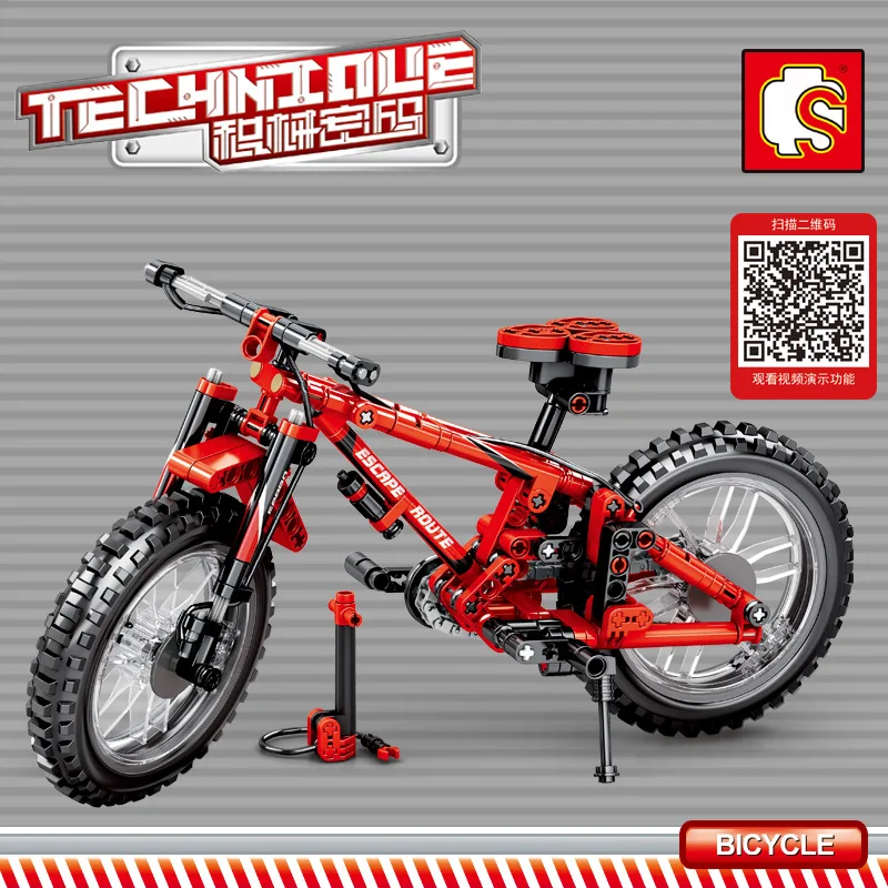 

Baby Semp 703302 Plot Mechanical Password Dual-Variable Mountain Bike Boys Educational Assembled Building Blocks Toy