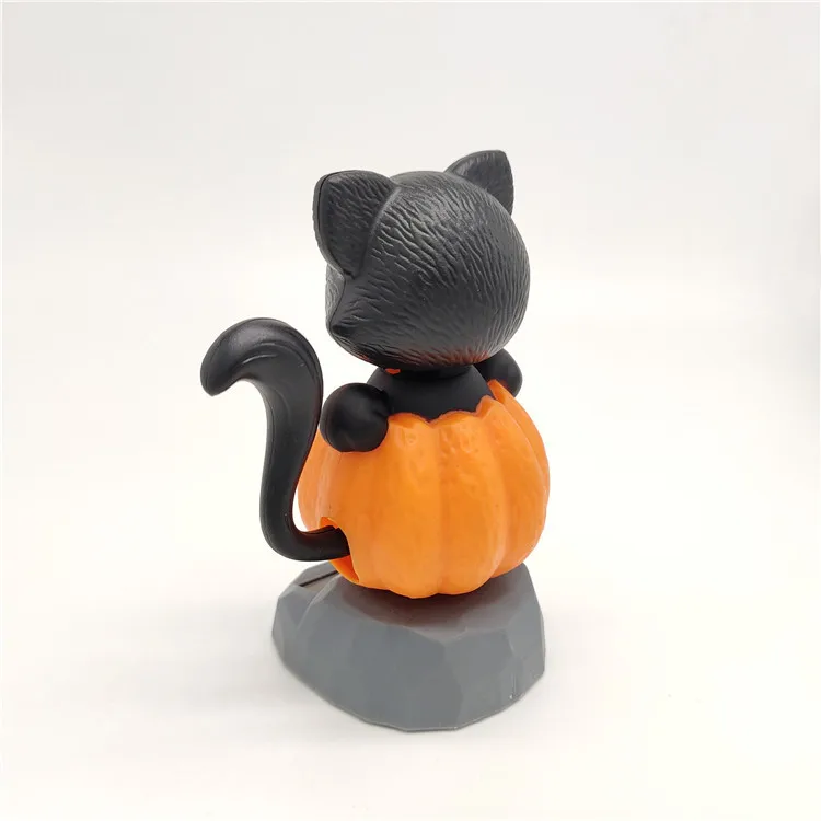 Cross Border Solar Creative Sway Pumpkin Cat Bobble Head Doll Car Decoration Cartoon Decoration Gift CHILDREN'S Toy