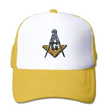 Сетчатые бейсболки, регулируемые кепки В Стиле Дальнобойщика, масон угольник и циркуль, желтый, один размер