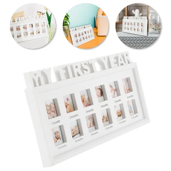 

Creative DIY 0-12 Month Baby "MY FIRST YEAR" Pictures Souvenirs Commemorate Kids Growing Memory Gift Display Plastic Photo Frame