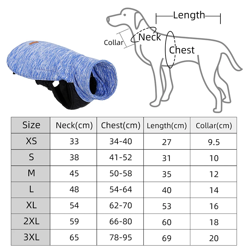 XS-3XL, зимняя теплая одежда для собак, длинный воротник, двухсторонняя Одежда для питомцев, куртки для собак, одежда для щенков, одежда для маленьких, средних и больших собак