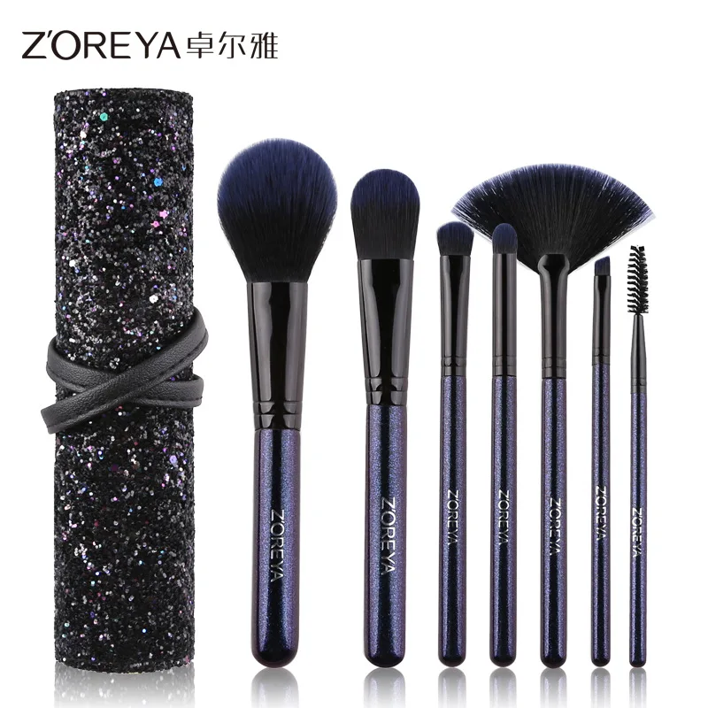 

Beginner's 7 Stars makeup Brush set sequins bag