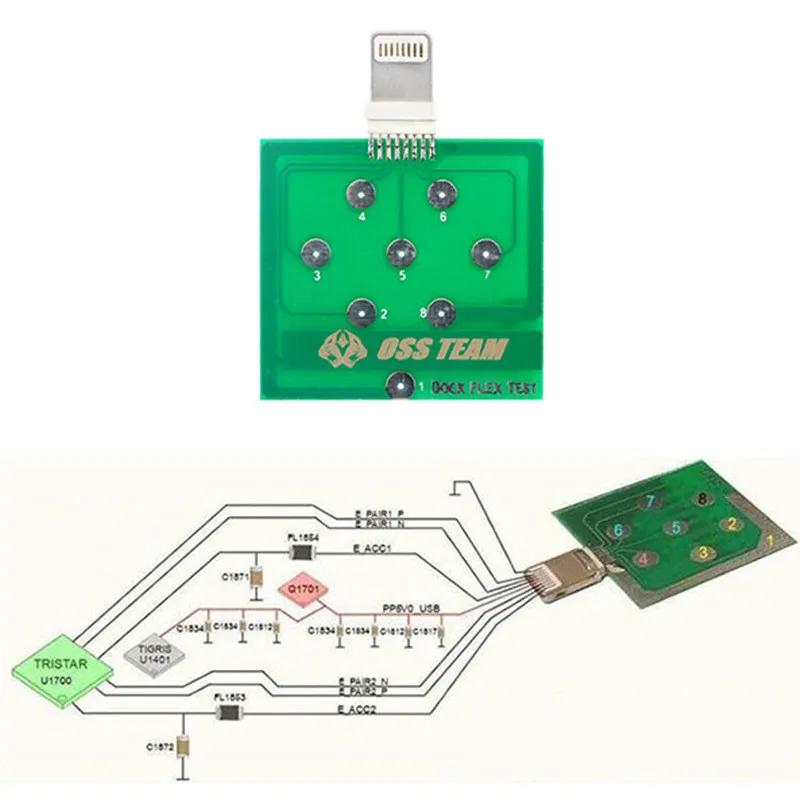 PHONEFIX Micro USB док-станция гибкий тестовая плата для iPhone 6 7 8 и Android телефон U2 батарея шлейф для зарядного устройства легкий тестовый инструмент