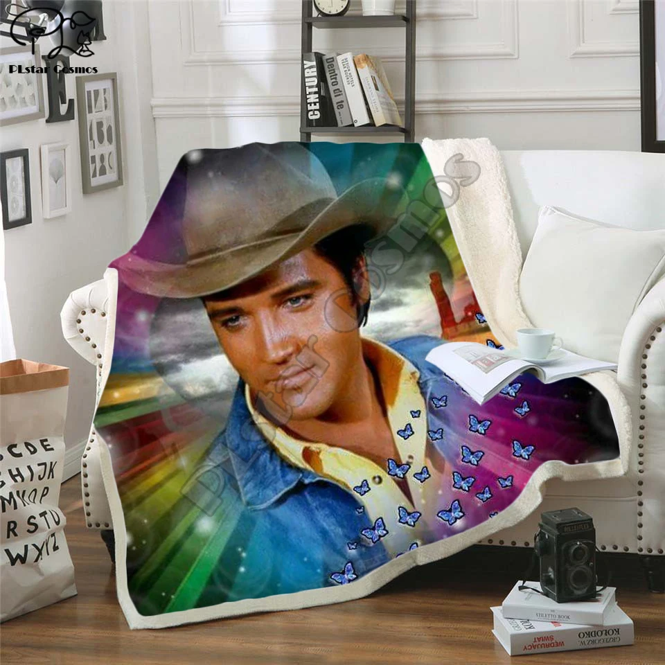 Новейшее дизайнерское одеяло Elvis singer с заплатками, плюшевое одеяло с 3d принтом для взрослых, Флисовое одеяло из шерпы, покрывало из микрофибры 011