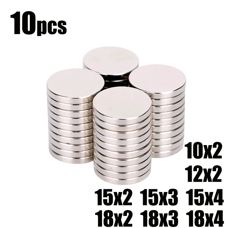4 10 16pcs/Lot 18x2 18x3 15x2 15x3 10x2 12x2mm Magnet Strong Magnets Rare Earth Neodymium Hot Round | Обустройство дома