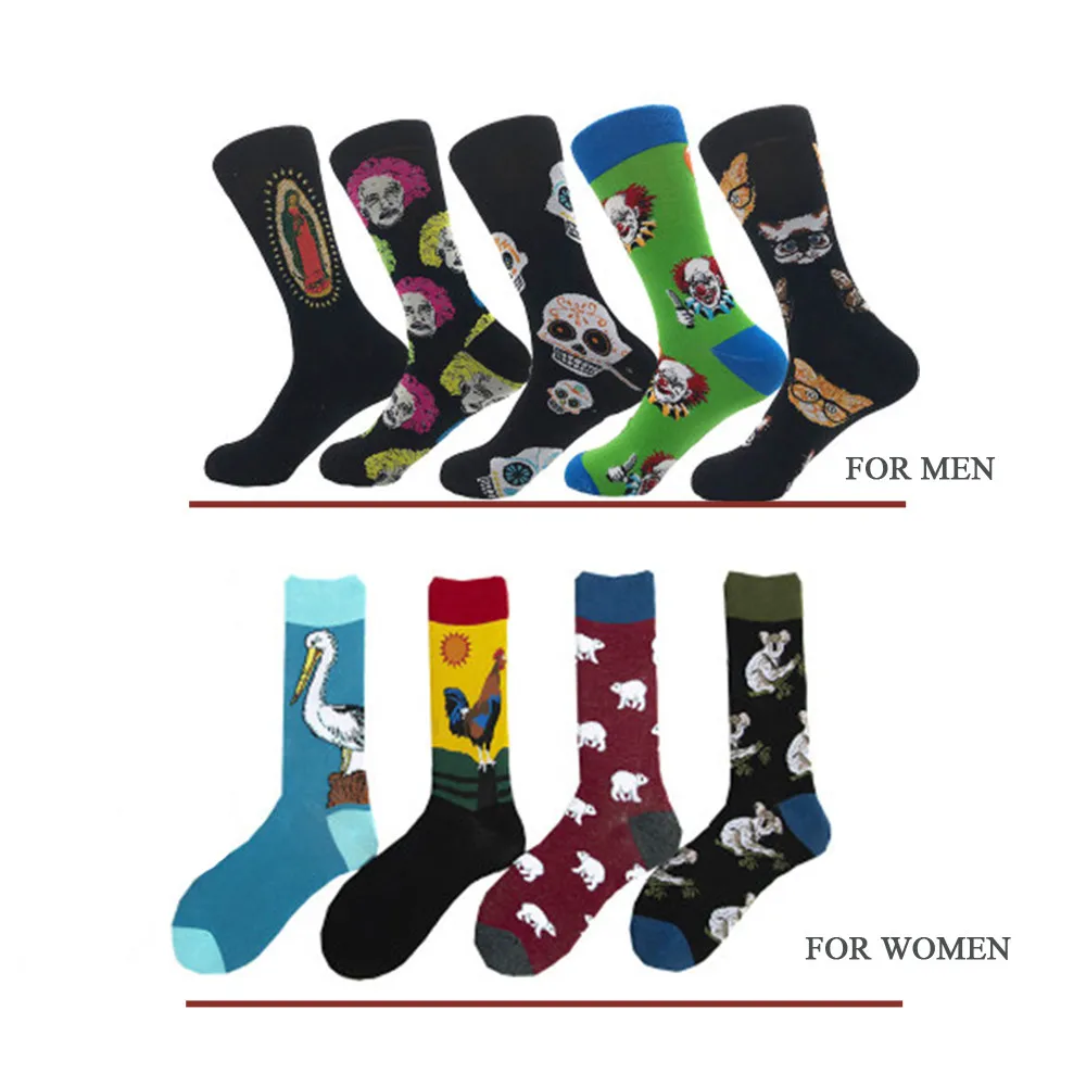 Harajuku Clown Chicken Skateboard Socks Happy Cotton Men Women Socks Funny Socks Fashion Hip Hop Men Trend Socks