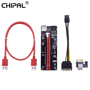 Image 1 - CHIPAL Ver009 Usb 3.0 Pci E Riser Ver 009S Express 1X 4X 8X 16X Extender Riser Adapter Card Sata 15Pin to 6 Pin Power Cable