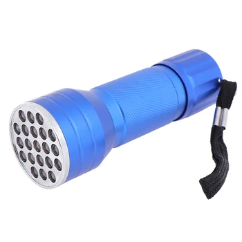

Useful 1PC Waterproof Blue 21 LED UV Flashlight Portable High Quality Fluorescent Detector LED Light