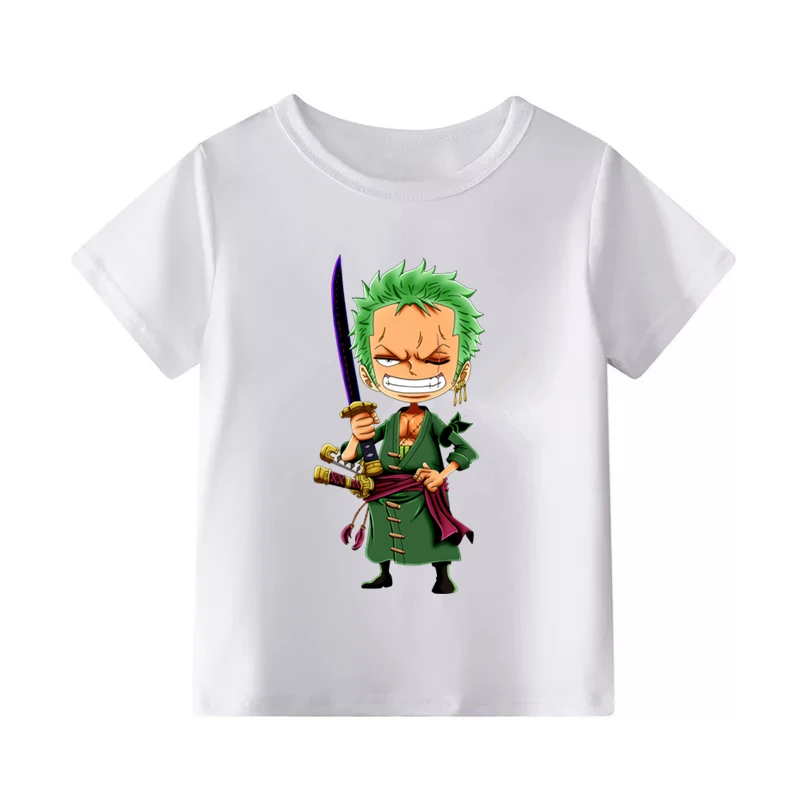I Luffy T shirt Casual Cotton One Piece Tshirt Homme O neck Streetwear Kids t-shirt Boys clothes anime Summer top tees - Color: I
