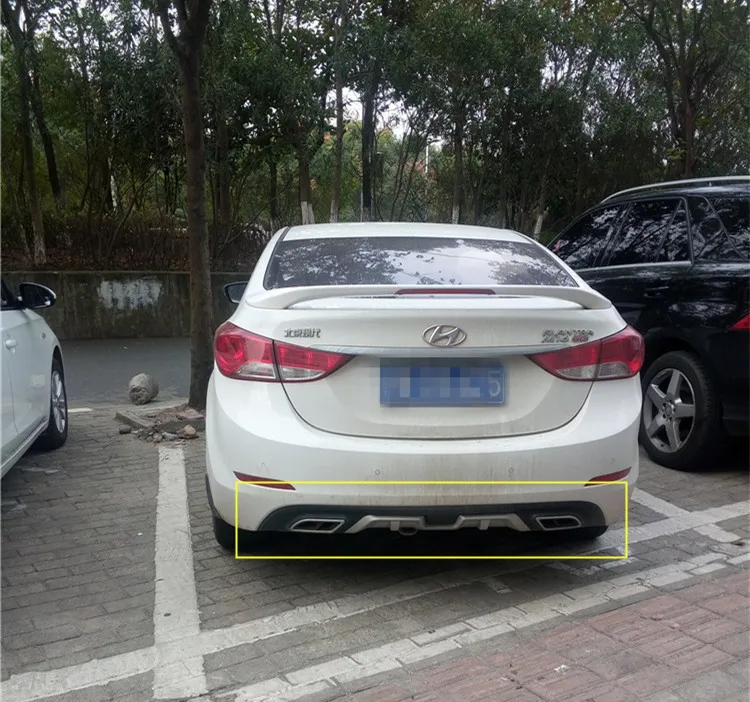 Для hyundai Elantra задний спойлер ABS задний бампер диффузор защитные бамперы для Elantra 2012- после хромированной губы задний Спорт - Цвет: Черный
