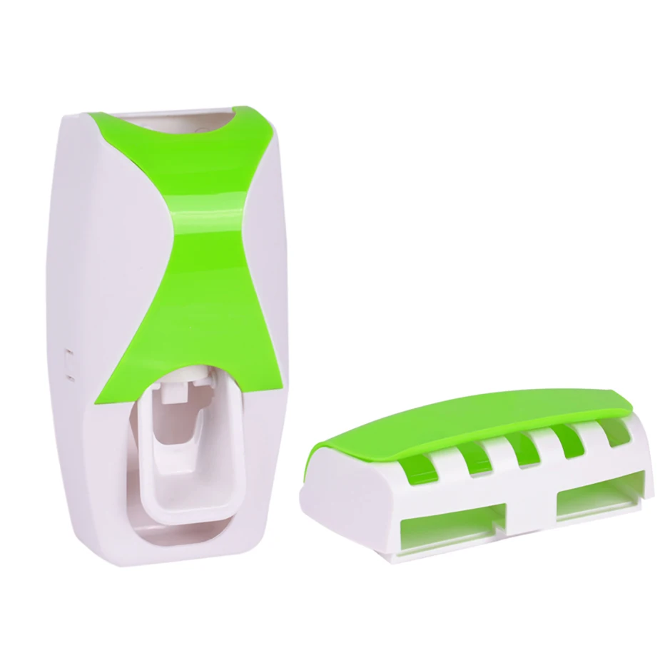 1 Набор креативная автоматическая пластиковая зубная паста для ленивых диспенсер 5 держатель для зубных щеток соковыжималка полки для ванной комнаты Аксессуары для купания - Цвет: green