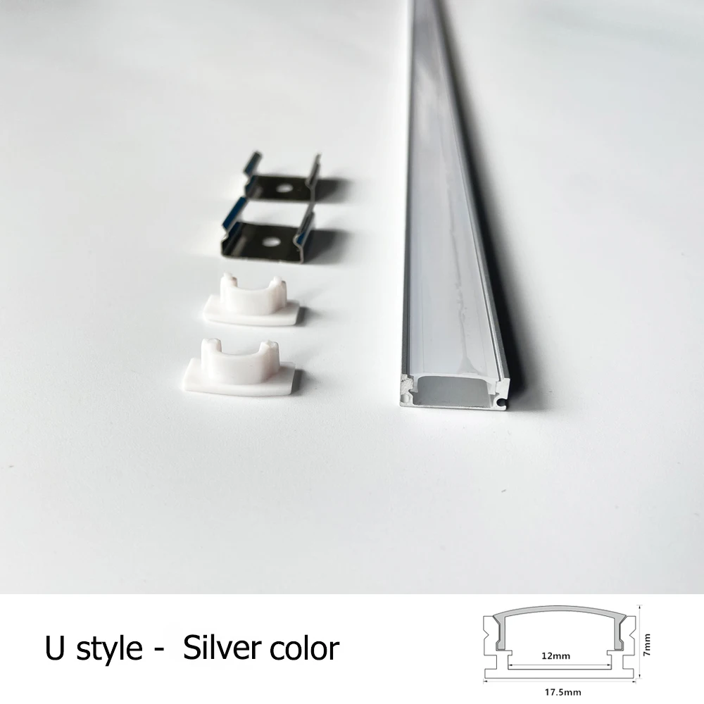 ตัวเลือกสินค้า โปรไฟล์อะลูมิเนียม LED สำหรับแถบไฟ 5050/2835 พร้อมฝาครอบ 0.5 ม.