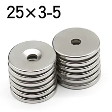 2/5/10/20 Pcs 25x3-5 Round NdFeB Neodymium Magnet N35 Super Powerful Small imanes Permanent Magnetic Disc 25x3 Hole 5