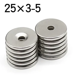 2/5/10/20 Pcs 25x3-5 Round NdFeB Neodymium Magnet N35 Super Powerful Small imanes Permanent Magnetic Disc 25x3 Hole 5