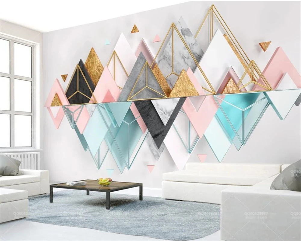 Beibehang Rumah Adat Dekorasi Foto 3d Wallpaper Hd Atmosfer Segitiga Logam Kaca Geometri 3d Wallpaper Papel De Parede Papel De Parede De Parede3d Wallpaper Aliexpress