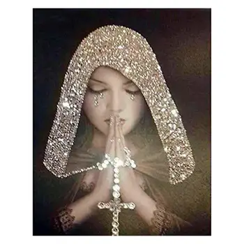 

30X40cm 5D Full Diamond Painting Praying Girl Crystal Rhinestone Painting Embroidery Cross Stitch Arts Craft Kit Home Wall Decor