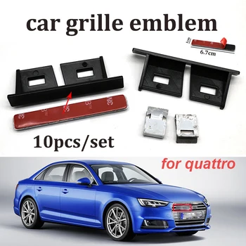 

10pcs/set 3D Metal ABS Racing Rally Front Hood Grille Badge Emblem for quattro A2 A3 A4 A5 A6 A7 A8 Q1 Q3 Q5 Car Accessories