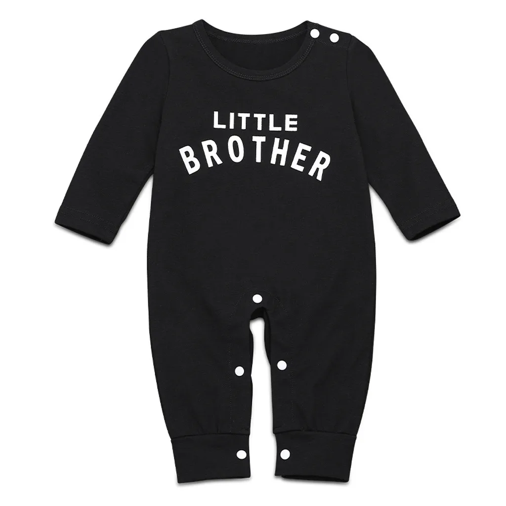 Letter Printed Button Newborn Romper Infant Baby Boy Girl Jumpsuit Playsuit Clothes Long Sleeve Toddler Costume Baby Jumpsuit