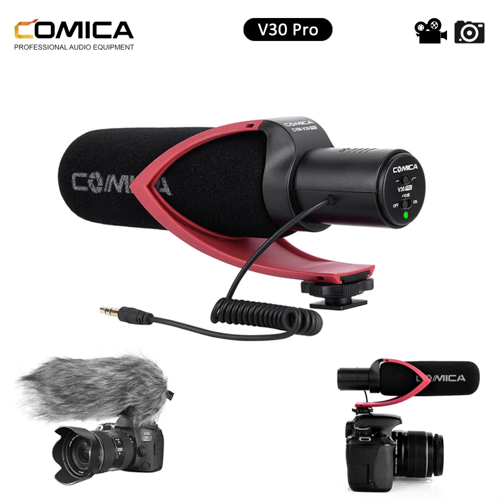 Суперкардиоидный конденсаторный микрофон COMICA CVM-V30 PRO для зеркальной фотокамеры