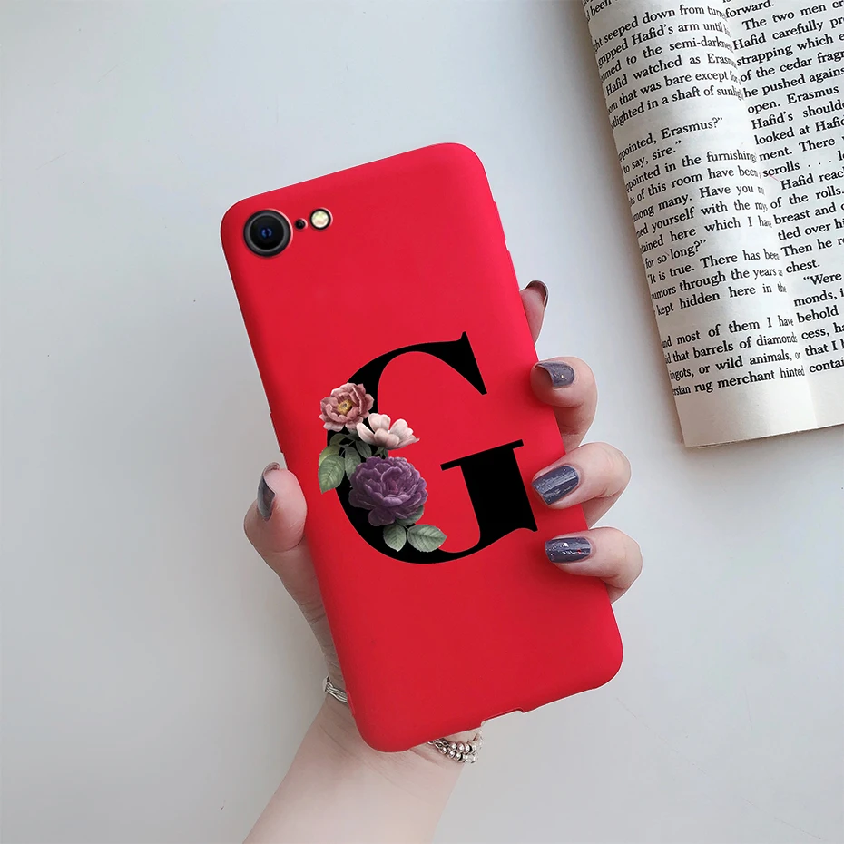 Alphabet Flower Silicone Phone Case – Soft, Stylish Bumper Cover