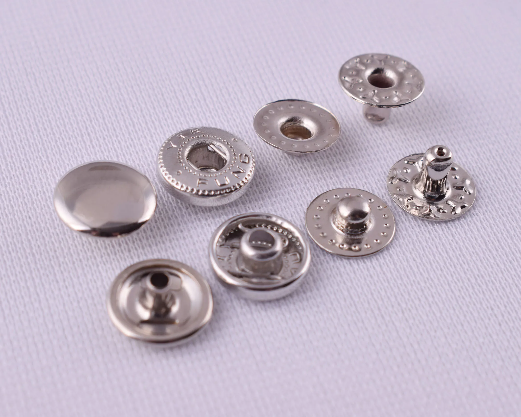 Metal Leather Snap Buttons 12mm Spring Snap Fasteners Kit Press