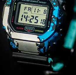 5610 blue Супер светильник DW5600 5610 часы граффити ободок из алюминиевого сплава - Цвет: 5610 blue