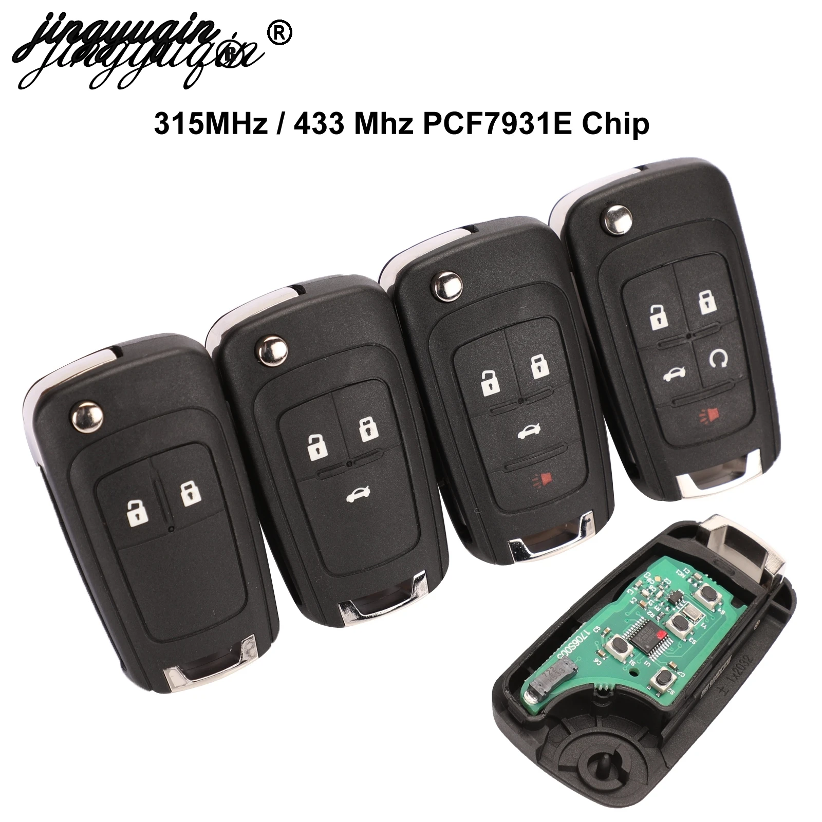 Jingyuqin 10 шт. 2/3/4/5 кнопки дистанционный ключ 315/433 МГц Fob для OPEL VAUXHALL Insignia Astra Buick PCF7941