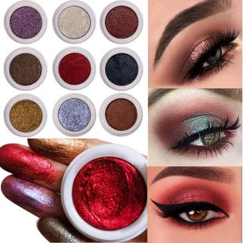 

HANDAIYAN Glitter Eyeshadow Nude Pigments Cream Women Party Smoky Eyes Powder Shimmer Metal Eye Shadow