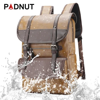 

Waterproof Vintage Backpack Leather Men 15.6 Laptop Backpacks Male Travel Business School Bags For Teenage Man Back Pack Bagpack