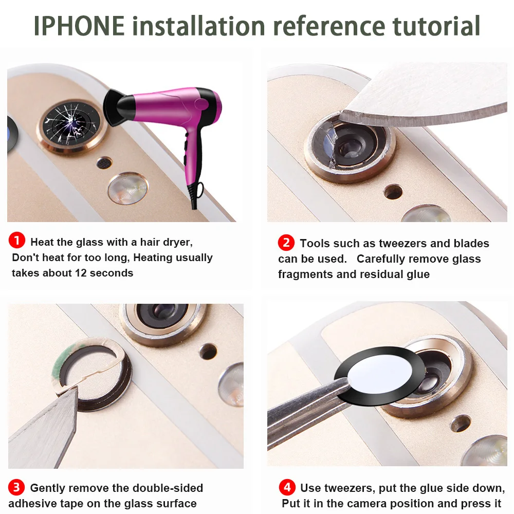 Rear camera glass replace for iphone 7Plus back camera External protective broken For IPhone 8Plus Camera repair accessories