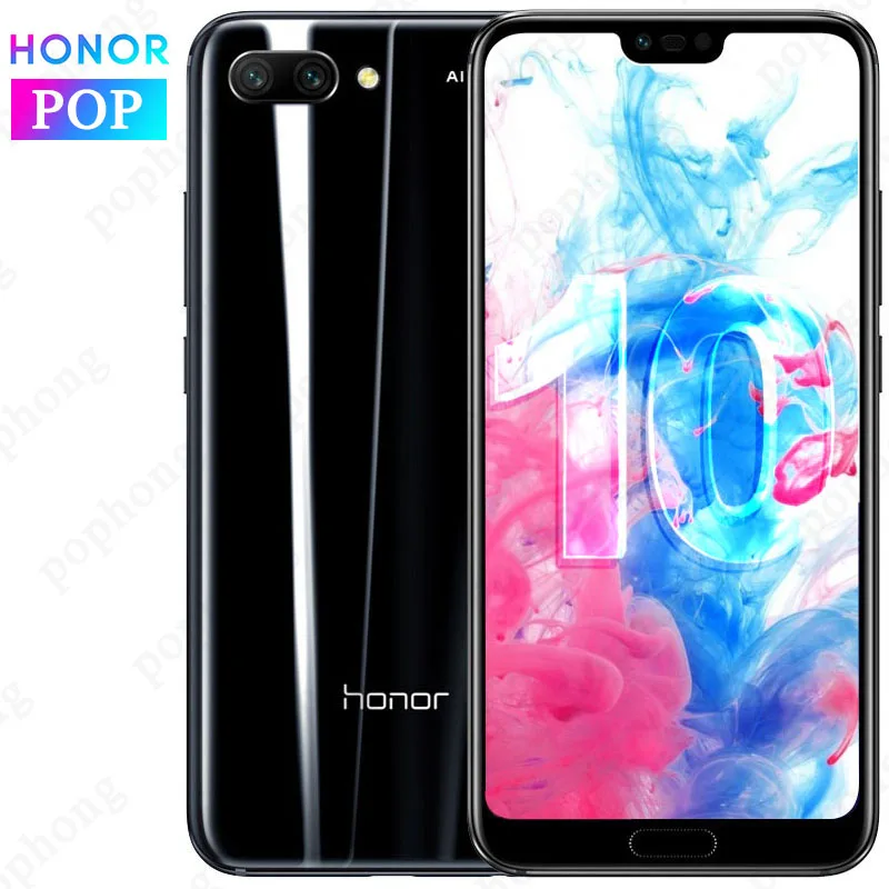 Оригинал HONOR 10 смартфон 6 ГБ 64 5 84 дюймов Kirin 970 четыре ядра 3 камеры 8 1 МП