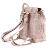 New Real Cowhide Crocodile Pattern Women Backpack Fashion Women Genuine Leather Backpack Luxury Famous Brand Female Bag 2