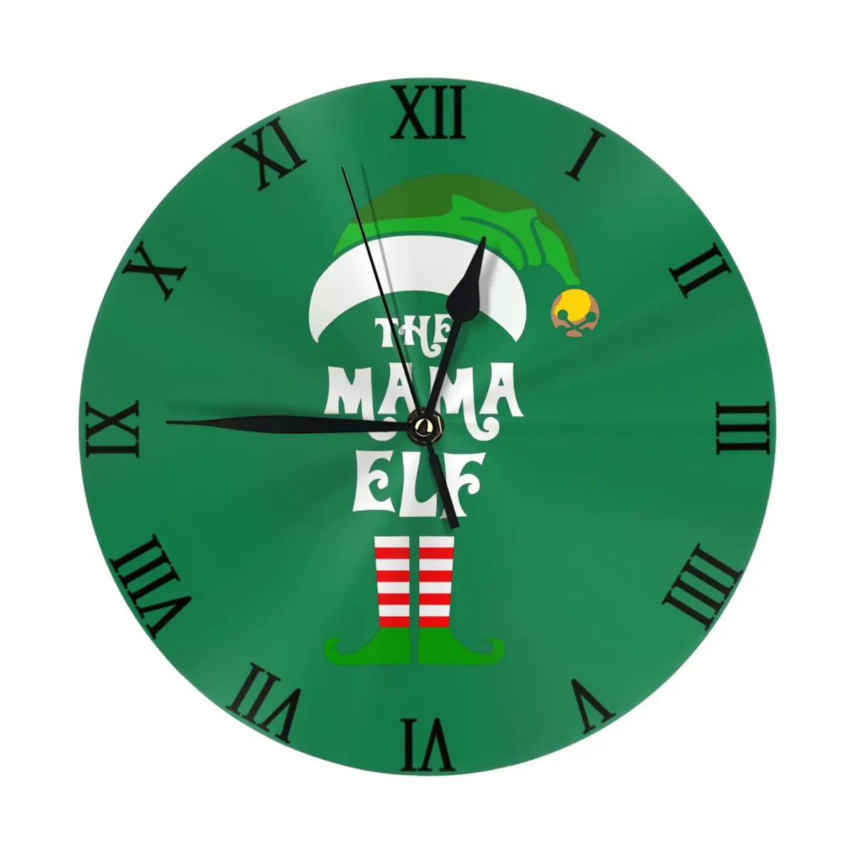 Круглые Настенные часы 10in The Mama Elf на Рождество современные подвесные для кухни