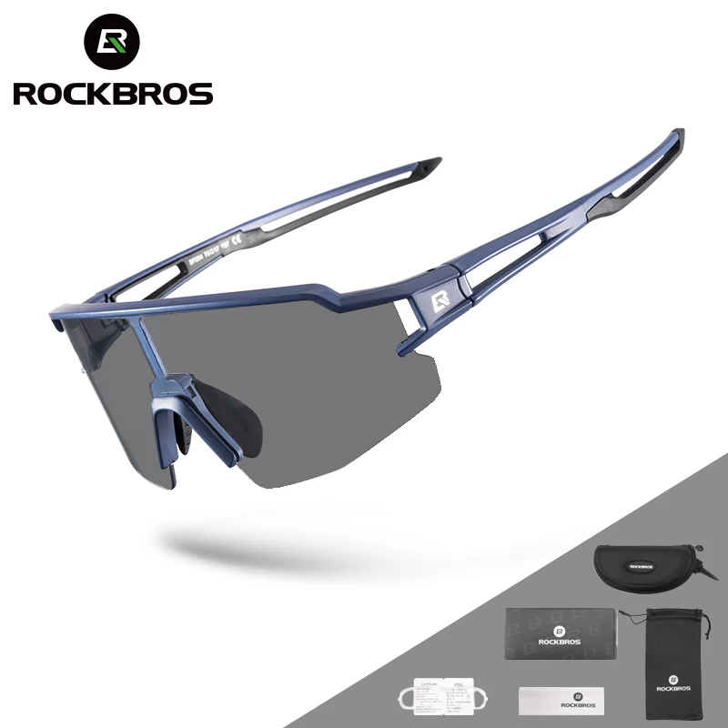 ROCKBROS Color Change Cycling Glasses Photochromic Cycle Sunglasses Men