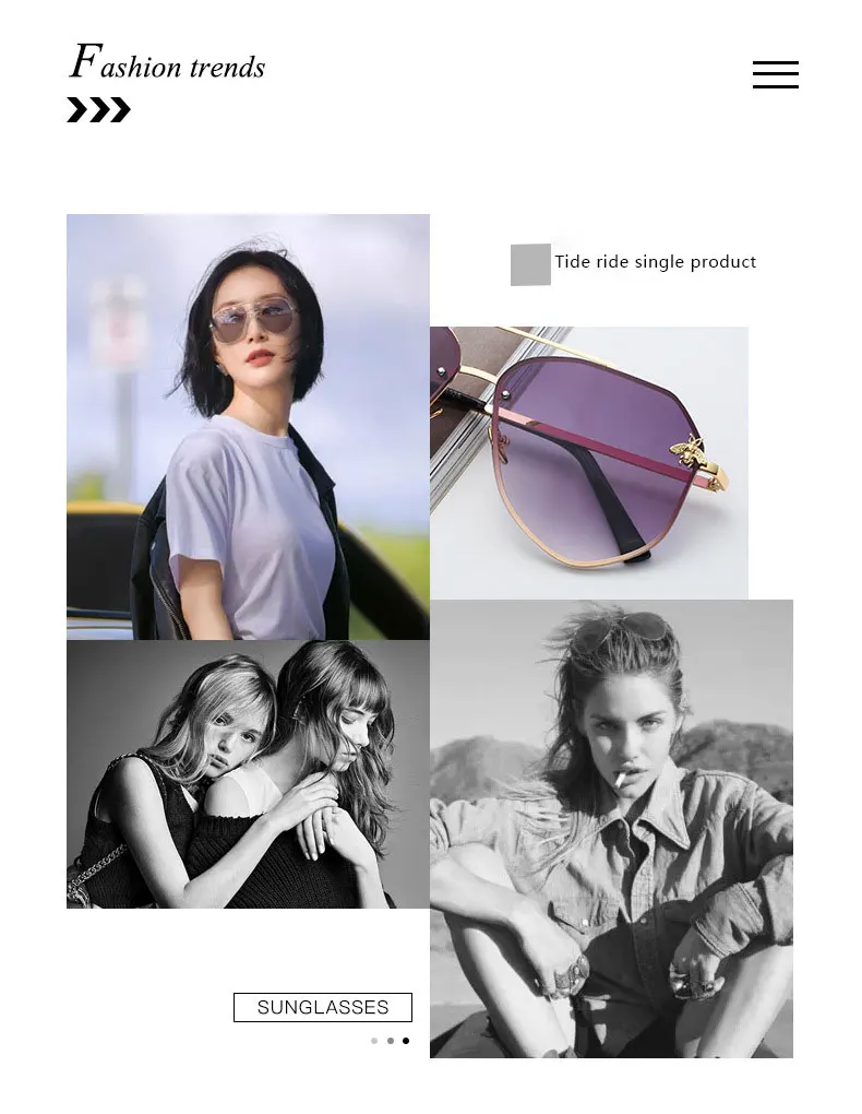 2020 New European and American Sunglasses Female Korean Version of the Tide Square Frame UV400 Protection ins Glasses