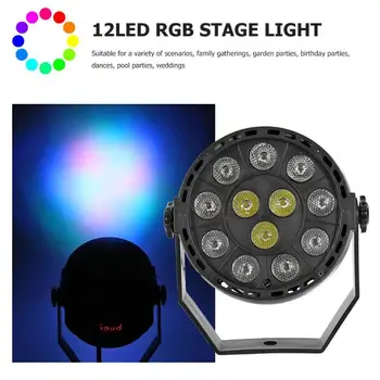 

12LED RGB Stage Light KTV Bar Club DJ Disco Par Lamp with Remote Control US/EU 5V LED Stage Light Remote Control