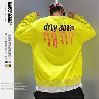 

Lindsey Seader Men Plain Sweatshirts Streetwear Panic Letter Print Hip Hop Pullover Sweatshirt Hoodie Cotton 2020 Sweatshirt