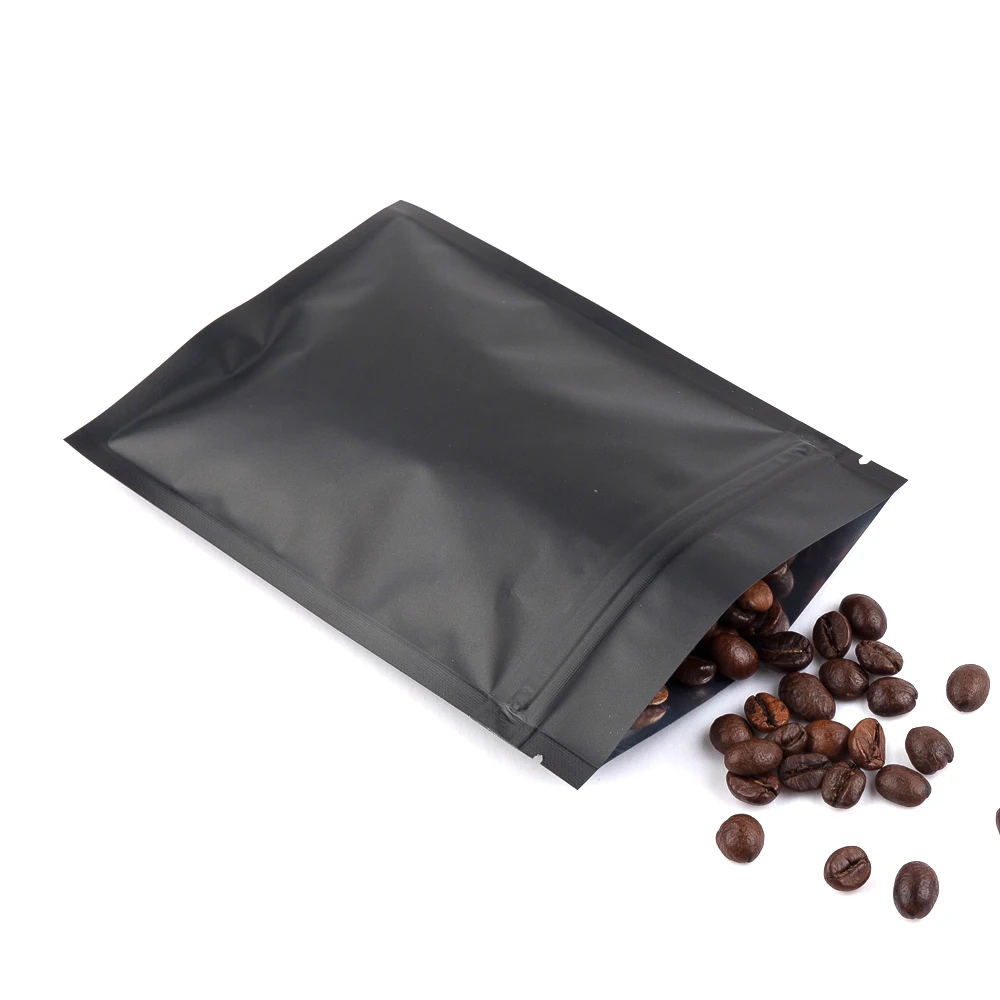50pcs Matte Black White Heat Sealable Plastic Flat Mouth Ziplock Packaging Bag Smell Proof Aluminum Foil Mylar Ziplock Bags 3