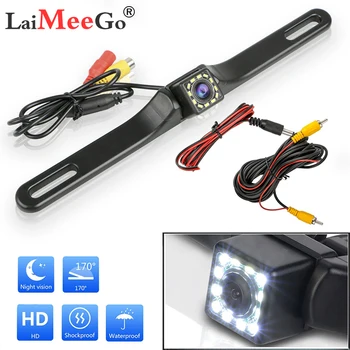 

Waterproof 170 Degree Wide Angle HD Easy-Installation 12 LED Night Vision Waterproof Rear View Back Up Cameras Fit All Cars